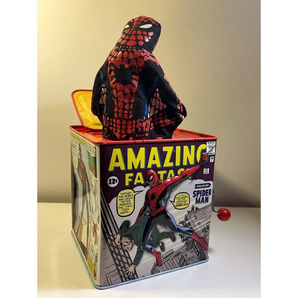 Spiderman Jack in the Box Musical Wind-Up Amazing Fantasy Cover #15 Schylling
